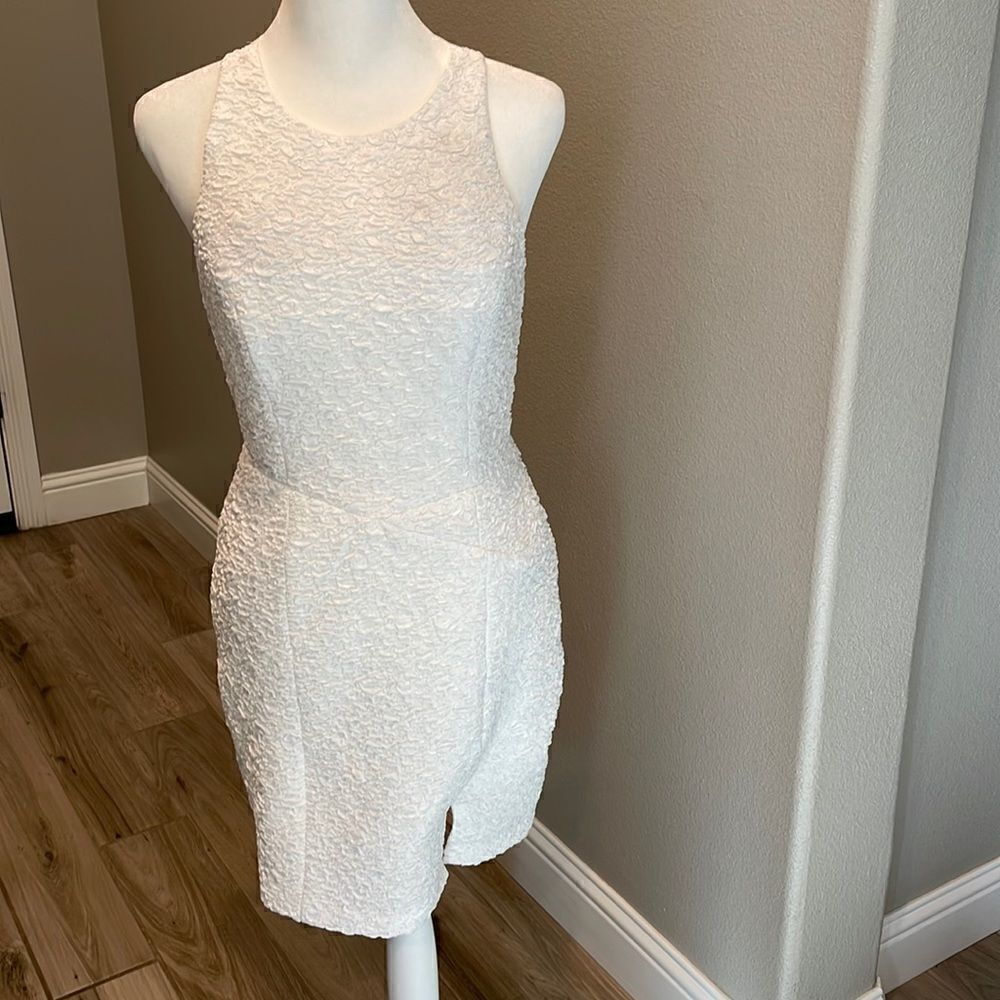 Hailey Logan By Adrianna Papell White Body Con Mini Dress